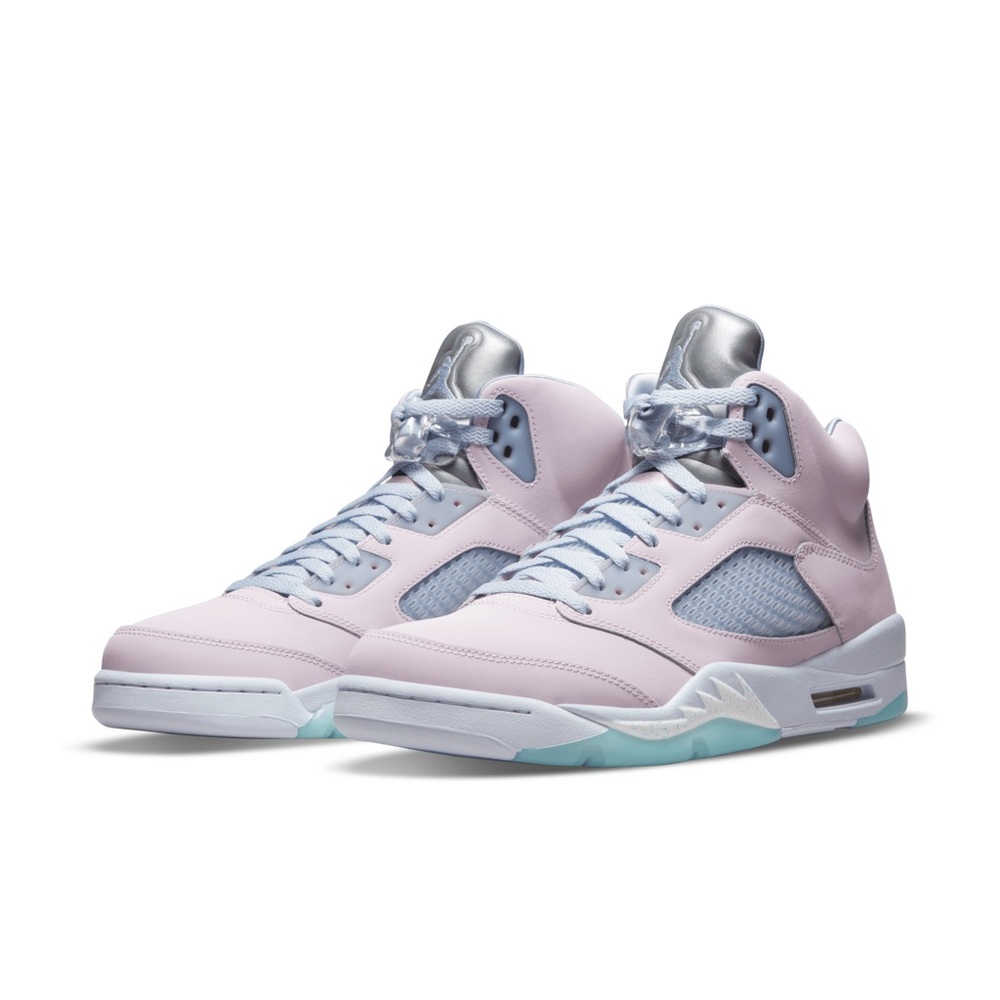 Jordan Pink and Silver Sneakers with Mesh Panels